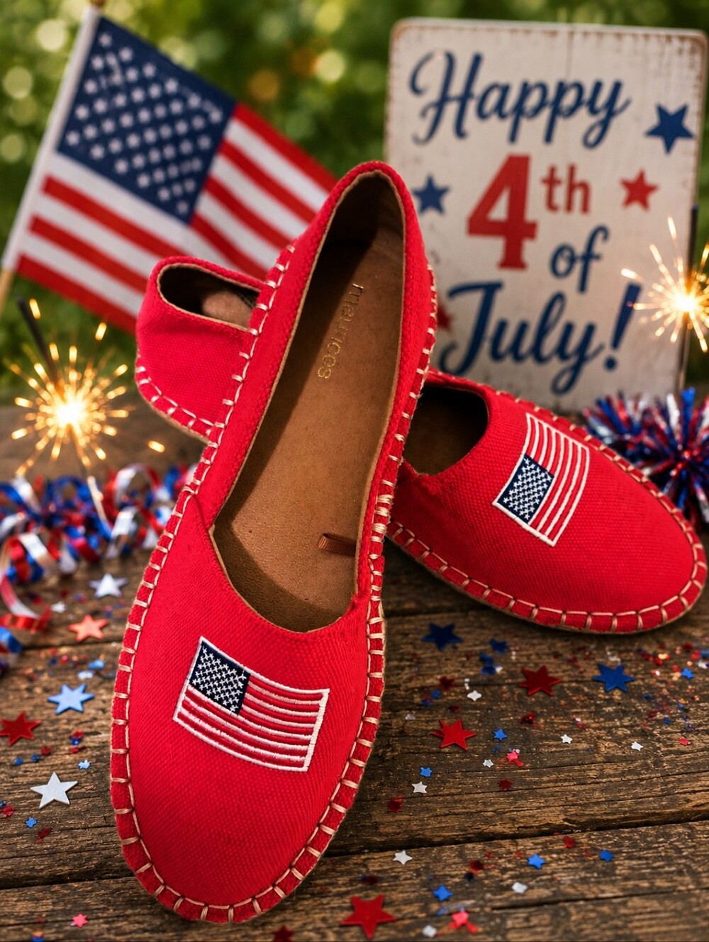 🇺🇸 American Flag Espadrille Flats | Size 10 | GUC